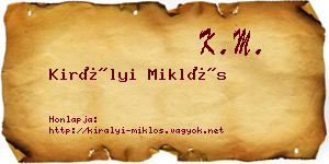 Királyi Miklós névjegykártya